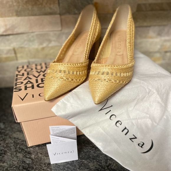 NWT Vicenza Raffia Brazilian heels size 5 - Picture 3 of 8